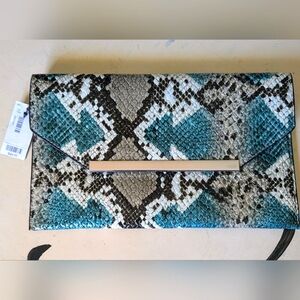 The Limited Faux Snake Multi-Color Envelope Clutch